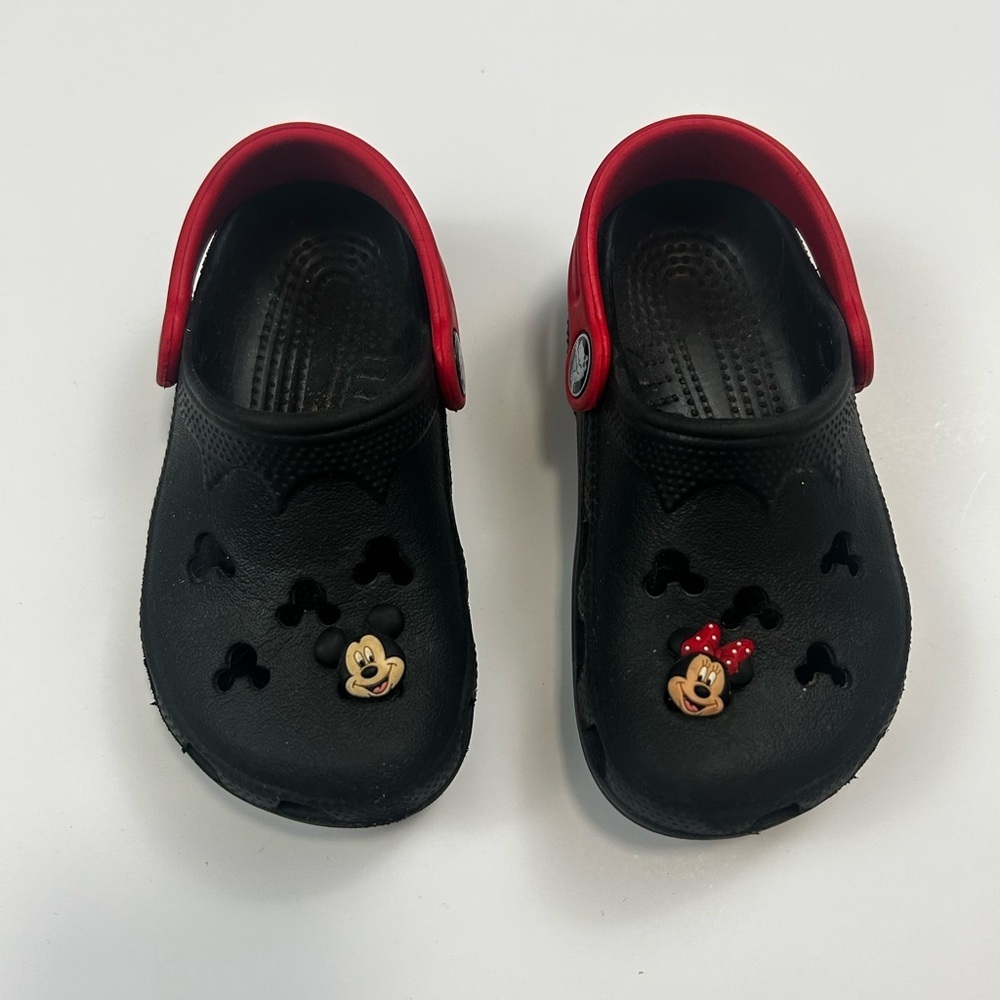 CROCS Kids Black and Red Character Slippers